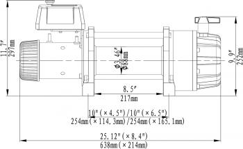 141 819 р. Лебёдка автомобильная электрическая 12V Runva 20000 lbs влагозащищенная, синтетический трос RUNVA ewb20000usr  с доставкой в г. Пермь. Увеличить фотографию 2