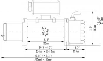54 519 р. Лебёдка автомобильная электрическая 12V Runva 6000 lbs 2722 кг (синтетический трос) RUNVA ewx6000sr  с доставкой в г. Пермь. Увеличить фотографию 3