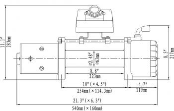 58 229 р. Лебёдка автомобильная электрическая 12V Runva 8000 lbs 3629 кг RUNVA ewx8000s  с доставкой в г. Пермь. Увеличить фотографию 2