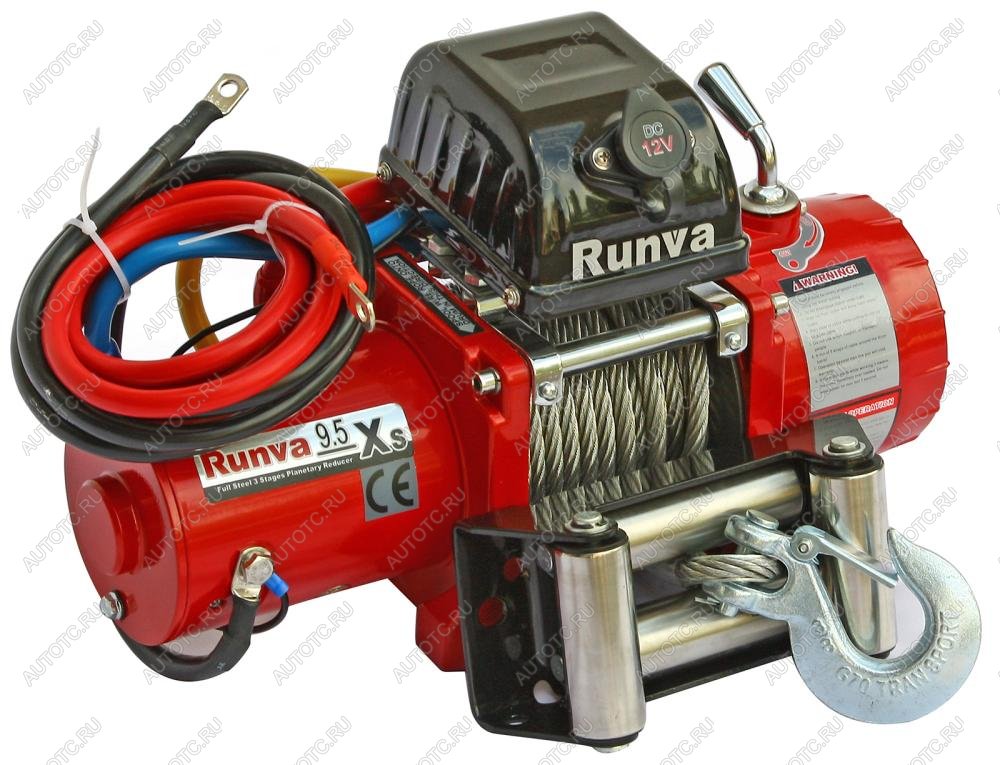 55 369 р. Лебёдка автомобильная электрическая 12V Runva 9500 lbs 4350 кг короткий барабан RUNVA 9.5xs  с доставкой в г. Пермь