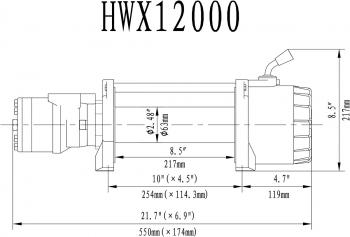 82 289 р. Лебёдка гидравлическая Runva 12000 lbs 5443 кг RUNVA hwx12000a  с доставкой в г. Пермь. Увеличить фотографию 2