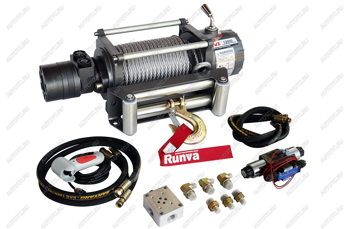 82 289 р. Лебёдка гидравлическая Runva 12000 lbs 5443 кг RUNVA hwx12000a  с доставкой в г. Пермь