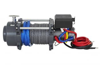 100 379 р. Лебёдка электрическая (индустр.) 24V Runva 15000 lbs 6800 кг синтетический трос RUNVA ewn15000usr24v  с доставкой в г. Пермь. Увеличить фотографию 4