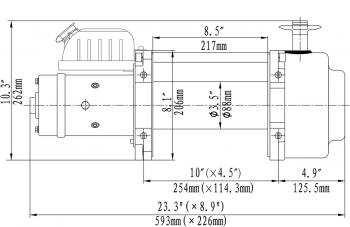 100 379 р. Лебёдка электрическая (индустр.) 24V Runva 15000 lbs 6800 кг синтетический трос RUNVA ewn15000usr24v  с доставкой в г. Пермь. Увеличить фотографию 9