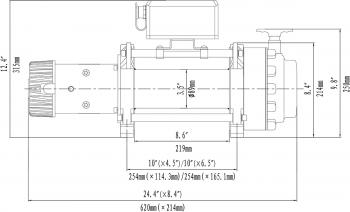 81 149 р. Лебёдка электрическая (индустр.) 24V Runva 17500 lbs 7960 кг RUNVA ewn17500s24v  с доставкой в г. Пермь. Увеличить фотографию 4