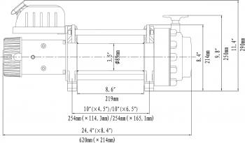 87 609 р. Лебёдка электрическая (индустр.) 24V Runva 17500 lbs 7960 кг RUNVA ewn17500u24v  с доставкой в г. Пермь. Увеличить фотографию 4