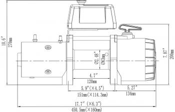 61 649 р. Лебёдка электрическая 12V Runva 12500 lbs 5670 кг короткий барабан, синтетический трос RUNVA 12.5xssr  с доставкой в г. Пермь. Увеличить фотографию 8
