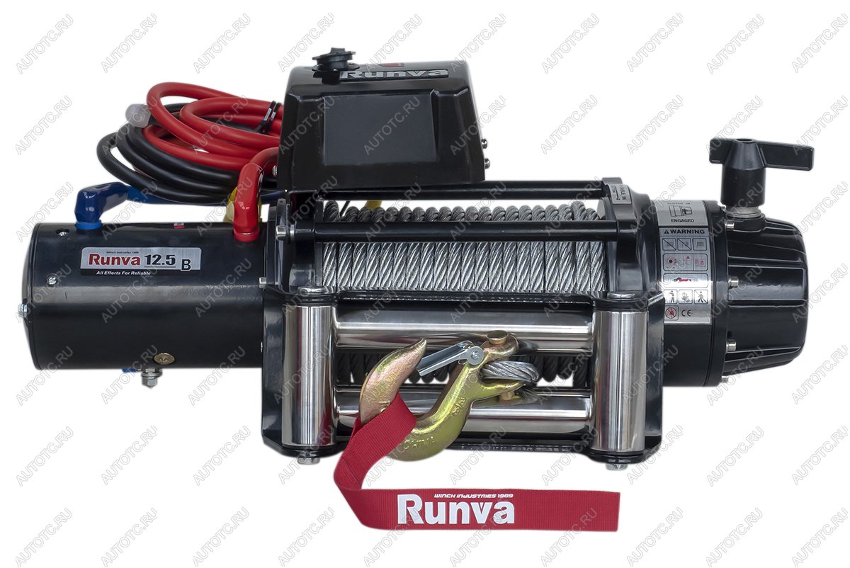 78 639 р. Лебёдка электрическая 24V Runva 12500 lbs 5670 кг (влагозащищенная) RUNVA ewb12500s24v  с доставкой в г. Пермь