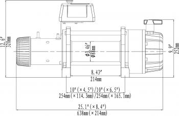 123 579 р. Лебёдка электрическая 24V Runva 20000 lbs влагозащищенная, стальной трос RUNVA ewb20000s24v  с доставкой в г. Пермь. Увеличить фотографию 2