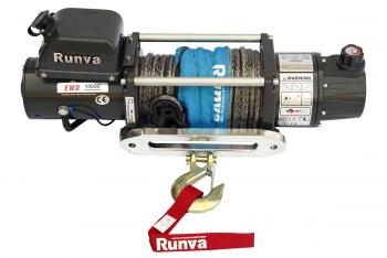 64 169 р. Лебёдка электрическая двухскоростная 12V Runva 10000 lbs 4500 кг (синтетический трос) RUNVA ewd10000usr  с доставкой в г. Пермь. Увеличить фотографию 4