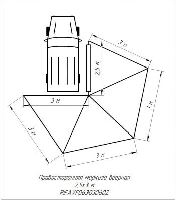 33 499 р. Маркиза автомобильная РИФ веерная 2.5х3,0 м (правая) РИФ rifavf063030602  с доставкой в г. Пермь. Увеличить фотографию 20