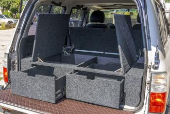 26 999 р. Органайзер в багажник для Toyota Land Cruiser 80 (2 выдвижных ящика+спальник) РФ 080-003  с доставкой в г. Пермь. Увеличить фотографию 2