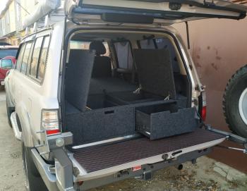 26 999 р. Органайзер в багажник для Toyota Land Cruiser 80 (2 выдвижных ящика+спальник) РФ 080-003  с доставкой в г. Пермь. Увеличить фотографию 1