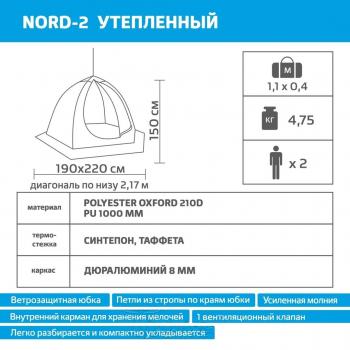 11 009 р. Палатка-зонт зимняя HELIOS NORD-2 с дышащим верхом (желтыйчерный) HELIOS nord-2  с доставкой в г. Пермь. Увеличить фотографию 13