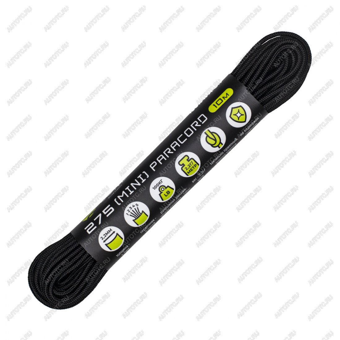 329 р. Паракорд 275 (мини) CORD nylon 10м (black) CORD 275.n10.b  с доставкой в г. Пермь
