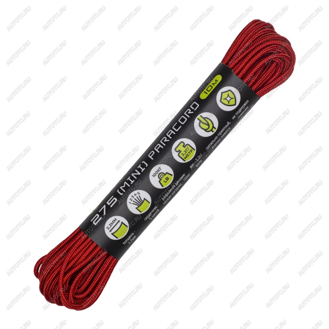 329 р. Паракорд 275 (мини) CORD nylon 10м (red) CORD 275.n10.r  с доставкой в г. Пермь