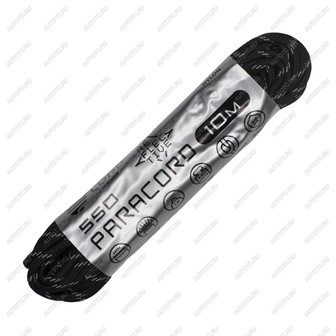 379 р. Паракорд 550 CORD nylon 10м световозвращающий (black) CORD 550.n10.lm.b  с доставкой в г. Пермь