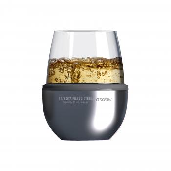 2 379 р. Термобокал для вина WINE KUZIE 440 мл, серебряный ASOBU stl24.11-silver  с доставкой в г. Пермь. Увеличить фотографию 2