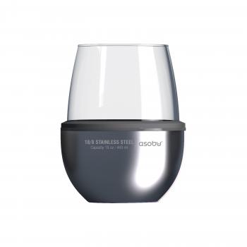 2 379 р. Термобокал для вина WINE KUZIE 440 мл, серебряный ASOBU stl24.11-silver  с доставкой в г. Пермь. Увеличить фотографию 1