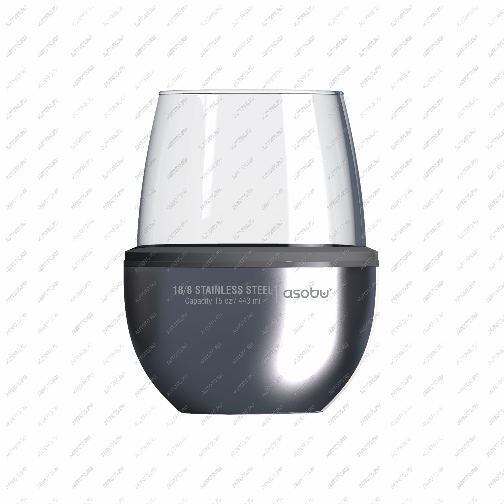 2 379 р. Термобокал для вина WINE KUZIE 440 мл, серебряный ASOBU stl24.11-silver  с доставкой в г. Пермь