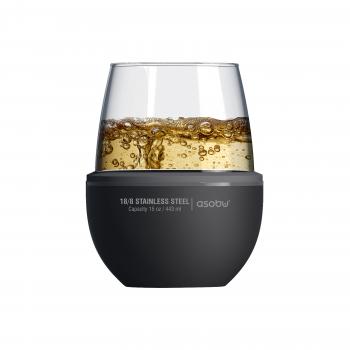 2 159 р. Термобокал для вина WINE KUZIE 440 мл, черный ASOBU stl24.06-black  с доставкой в г. Пермь. Увеличить фотографию 2