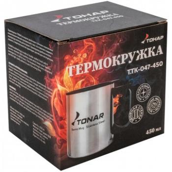 669 р. Термокружка ТОНАР 450ML с пластиковой крышкой ТОНАР t.tk-047-450  с доставкой в г. Пермь. Увеличить фотографию 5