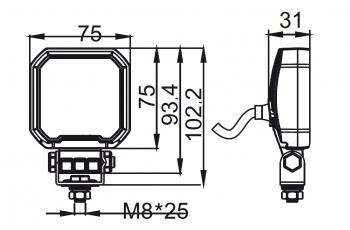 1 319 р. Фара водительского света РИФ 25W LED РИФ sm-3025-sfb  с доставкой в г. Пермь. Увеличить фотографию 4