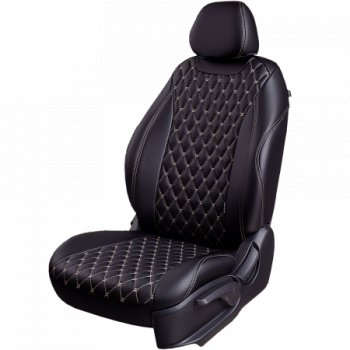  Комплект чехлов для сидений (РЗС и С 40/60, 2П Орегон) БАЙРОН Lord Autofashion Chery Amulet (Corda) A15 лифтбэк (2003-2010) (черный, вставка черная, строчка бежевая)