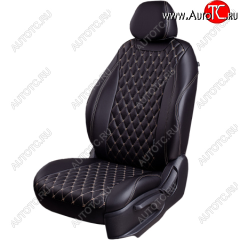 10 299 р.  Комплект чехлов для сидений (РЗС и С 40/60, 2П Орегон) БАЙРОН Lord Autofashion Chery Amulet (Corda) A15 лифтбэк (2003-2010) (черный, вставка черная, строчка бежевая)  с доставкой в г. Пермь
