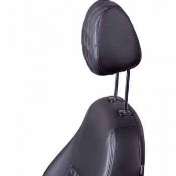 7 199 р. Комплект чехлов сидений (РЗС 60/40 3Г Илана+Орегон) Турин Ромб Lord Autofashion  Chery Tiggo 4 (2017-2020) дорестайлинг (черный, вставка серая, строчка синяя)  с доставкой в г. Пермь. Увеличить фотографию 6