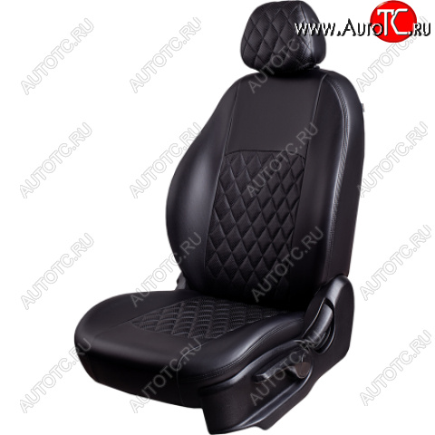 7 199 р. Комплект чехлов сидений (РЗС 60/40 3Г Илана+Орегон) Турин РОМБ Lord Autofashion  Chery Tiggo 4 (2017-2020) дорестайлинг (черный, вставка черная, строчка черная)  с доставкой в г. Пермь