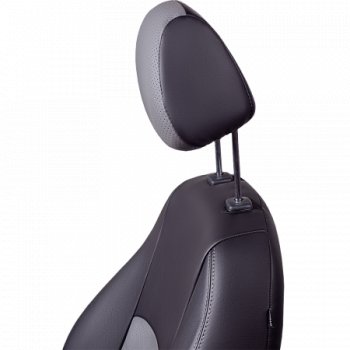 9 449 р. Комплект чехлов для сидений (РЗС 60/40, 3Г Илана+Орегон) ТУРИН Lord Autofashion Chery Tiggo 4 дорестайлинг (2017-2020) (черный, вставка серая, строчка серая)  с доставкой в г. Пермь. Увеличить фотографию 2
