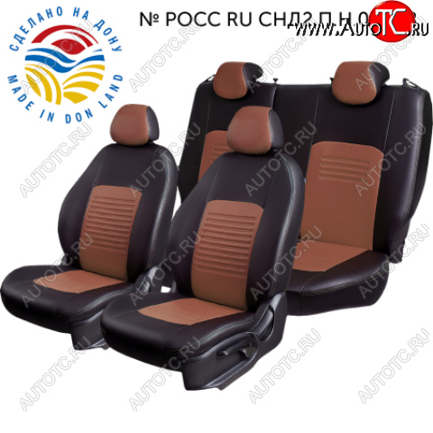 4 999 р.  Комплект чехлов сидений Lord Auto(Экокожа) Chevrolet Aveo T250 хэтчбек 5 дв рестайлинг (2006-2011) (Черный+темно-коричневый)  с доставкой в г. Пермь