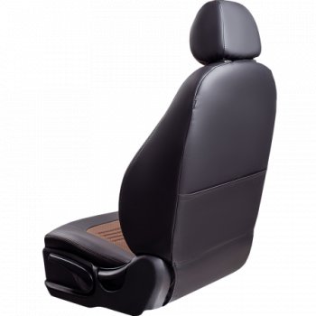 4 999 р.  Комплект чехлов сидений Lord Auto(Экокожа) Chevrolet Aveo T250 хэтчбек 5 дв рестайлинг (2006-2011) (Черный+темно-коричневый)  с доставкой в г. Пермь. Увеличить фотографию 5