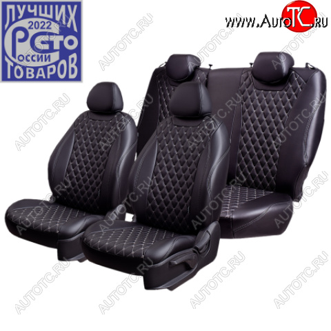 18 549 р. Комплект чехлов сидений Lord Auto(Экокожа)  Chevrolet Aveo ( T200,  T250) (2002-2011) хэтчбек 5 дв, седан, седан рестайлинг, хэтчбек 5 дв рестайлинг (Черный)  с доставкой в г. Пермь