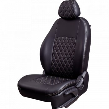 9 449 р.  Комплект чехлов сидений (Экокожа ИЛАНА+ОРЕГОН)  Chevrolet Aveo T250 хэтчбек 5 дв рестайлинг (2006-2011) (Черный+бежевый)  с доставкой в г. Пермь. Увеличить фотографию 2