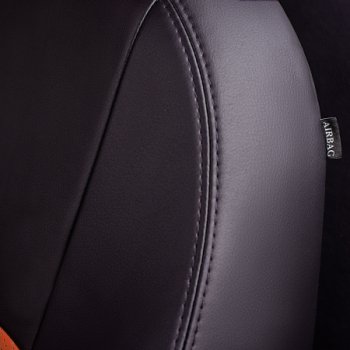 5 999 р. Комплект чехлов сидений (Экокожа ИЛАНА+ОРЕГОН) Chevrolet Aveo T250 хэтчбек 5 дв рестайлинг (2006-2011) (Черный+коричневый)  с доставкой в г. Пермь. Увеличить фотографию 3