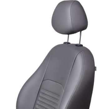 6 949 р. Комплект чехлов для сидений (РЗС 60/40 2Г Илана+Орегон) ТУРИН СТ Lord Autofashion Chevrolet Lanos T100 седан (2002-2017) (серый, вставка серая, строчка серая)  с доставкой в г. Пермь. Увеличить фотографию 3