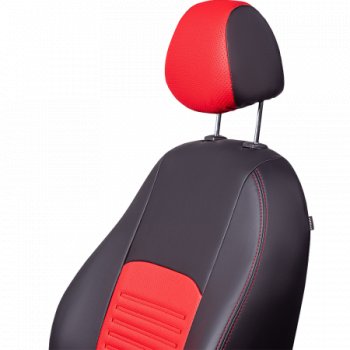 9 449 р. Комплект чехлов для сидений, (РЗСиС 60/40 Илана+Орегон) ТУРИН Lord Autofashion Chevrolet Niva 2123 дорестайлинг (2002-2008) (черный, вставка красная, строчка красная)  с доставкой в г. Пермь. Увеличить фотографию 5