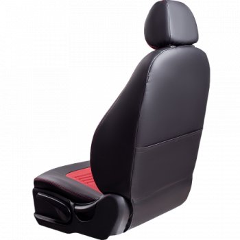 9 449 р. Комплект чехлов для сидений, (РЗСиС 60/40 Илана+Орегон) ТУРИН Lord Autofashion Chevrolet Niva 2123 дорестайлинг (2002-2008) (черный, вставка красная, строчка красная)  с доставкой в г. Пермь. Увеличить фотографию 8