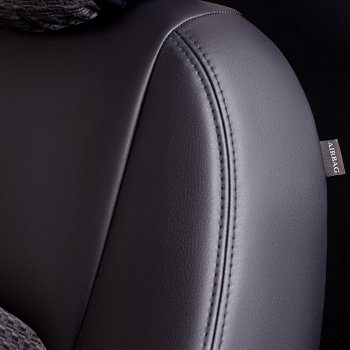 7 399 р. Комплект чехлов для сидений (РЗСиС 60/40 экокожа/жаккард) ТуринLord Autofashion  Chevrolet Niva  2123 (2002-2020) дорестайлинг, рестайлинг (черный, вставка Тропик серая, строчка черная)  с доставкой в г. Пермь. Увеличить фотографию 5