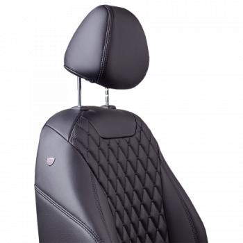 10 299 р. Комплект чехлов для сидений (РЗСиС 40/60 ЗГ Орегон) БАЙРОН Lord Autofashion Ravon R2 (2016-2025) (черный, вставка черная, строчка черная)  с доставкой в г. Пермь. Увеличить фотографию 2