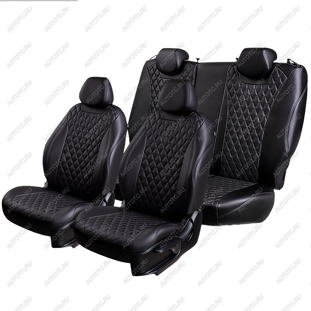 18 399 р. Комплект чехлов для сидений (РЗС 60/40, 2Г, экокожа) Lord Autofashion БАЙРОН  Ford Fusion  1 (2002-2012) хэтчбэк дорестайлинг,  рестайлинг, хэтчбэк (Черный, вставка черная, строчка черная)  с доставкой в г. Пермь