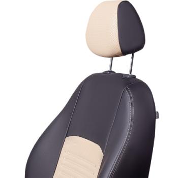 6 799 р. Комплект чехлов для сидений (РЗС 60/40 2П Илана+Орегон ) ТУРИН СТ Lord Autofashion Geely MK (2006-2015) (черный, вставка бежевая, строчка бежевая)  с доставкой в г. Пермь. Увеличить фотографию 7
