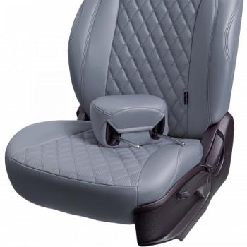 10 299 р.  Комплект чехлов для сидений (РЗС 60/40+подл. 3Г Орегон) БАЙРОН Lord Autofashion  Haval F7 (2018-2022)  дорестайлинг (серый, вставка серая, строчка темно-серая)  с доставкой в г. Пермь. Увеличить фотографию 3
