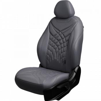 Комплект чехлов для сидений (РЗС 40/60 2П Орегон) БАЙРОН ст ЖУК Lord Autofashion Hyundai Accent  2 LC (1999-2012) седан дорестайлинг (ТагАЗ) (серый, вставка серая+темно-серая, строчка темно серая)