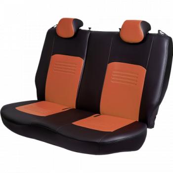 9 449 р. Комплект чехлов для сидений (РЗС 40/60 2П Илана+Орегон) ТУРИН Lord Autofashion Hyundai Accent 2 LC седан дорестайлинг (ТагАЗ) (1999-2012) (черный, вставка коричневая+бежевая, строчка черная)  с доставкой в г. Пермь. Увеличить фотографию 5