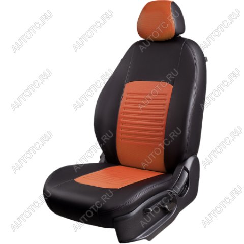 9 449 р. Комплект чехлов для сидений (РЗС 40/60 2П Илана+Орегон) ТУРИН Lord Autofashion Hyundai Accent 2 LC седан дорестайлинг (ТагАЗ) (1999-2012) (черный, вставка коричневая+бежевая, строчка черная)  с доставкой в г. Пермь