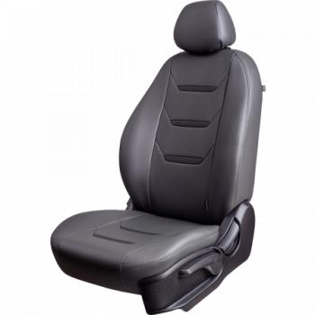 Комплект чехлов для сидений (РЗС 40/60 2П Орегон) ТУРИН-2 Lord Autofashion Hyundai Accent  2 LC (1999-2012) седан дорестайлинг (ТагАЗ) (серый, вставка серая+черная, строчка серая)