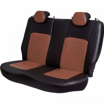9 449 р. Комплект чехлов для сидений (РЗС 60/40 2П Илана+Орегон) ТУРИН СТ Lord Autofashion Hyundai Creta GS дорестайлинг (2015-2019) (черный, вставка темно-коричневая+бежевая, строчка темно-коричневая)  с доставкой в г. Пермь. Увеличить фотографию 7